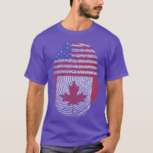 T-shirt Drapeau canadien Maple Leaf États-Unis Empreinte a
