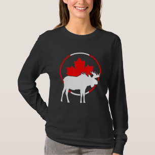 T-shirt Drapeau canadien Maple Leaf Moose Antlers Animal C