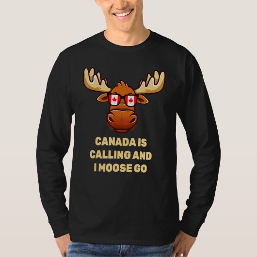 T-shirt Drapeau canadien Moose Canada (Devant)