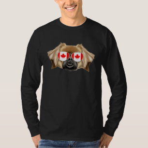 T-shirt Drapeau canadien Spaniel tibétain Chien Canada Poc