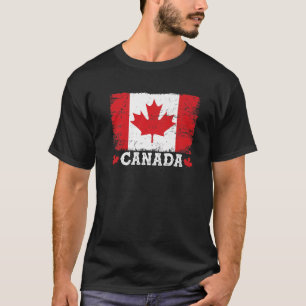 T-shirt Drapeau canadien vintage rétro Feuille d'érable Ca