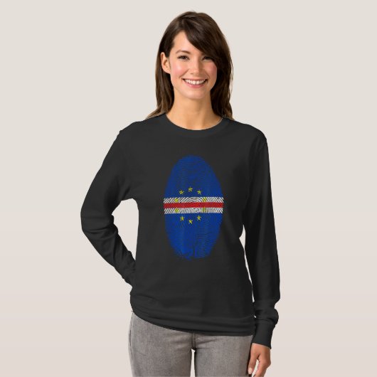 T-shirt Drapeau Cap-Vert Empreinte Dans Mon Adn Pour Cabo  (Devant entier)