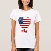 T-shirt Drapeau cardiaque américain (Devant)