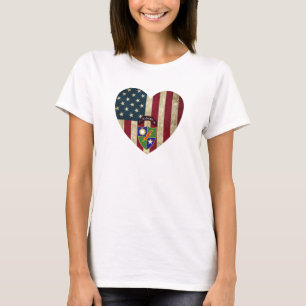 T-shirt Drapeau cardiaque américain du 3e Bataillon 75e Ra