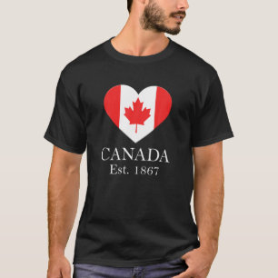 T-shirt Drapeau cardiaque de la feuille d'érable canadienn
