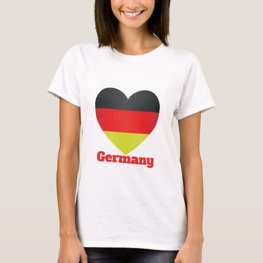 T-shirt Drapeau cardiaque en Allemagne (Devant)