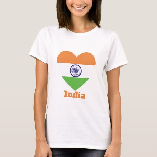 T-shirt Drapeau cardiaque indien (Devant)