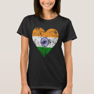 T-shirt Drapeau cardiaque indien Vintage