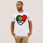 T-shirt Drapeau cardiaque Portugal PRT (Devant entier)