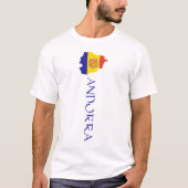 T-shirt Drapeau Carte d'Andorre (Devant)