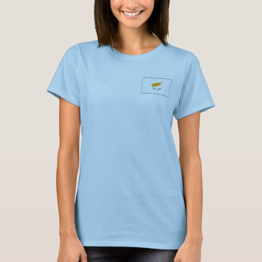 T-Shirt Drapeau + Carte de Chypre (Devant)