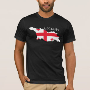 T-shirt Drapeau-Carte de la Géorgie (pays)