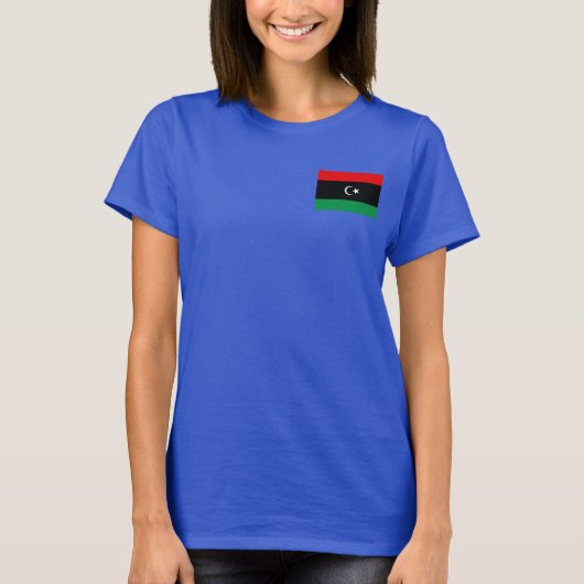 T-Shirt Drapeau + Carte de Libye (Devant)