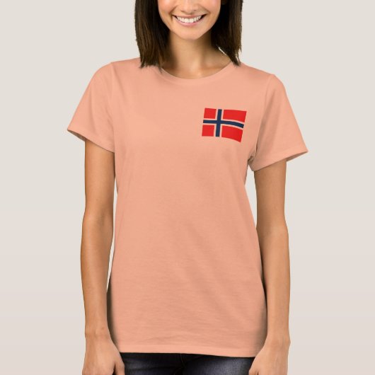 T-Shirt Drapeau + Carte de Norvège (Devant)