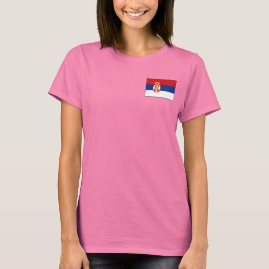 T-Shirt Drapeau + Carte de Serbie (Devant)