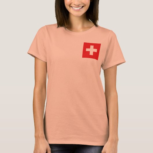 T-Shirt Drapeau + Carte de Suisse (Devant)