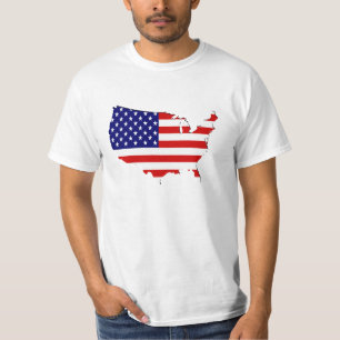 T-shirt Drapeau-carte des Etats-Unis