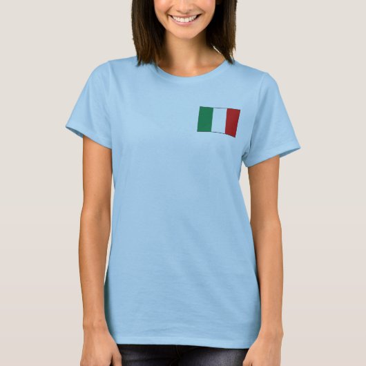 T-Shirt Drapeau + Carte d'Italie (Devant)