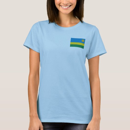 T-Shirt Drapeau + Carte du Rwanda (Devant)