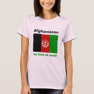 T-Shirt Drapeau + Carte + Texte Afghanistan