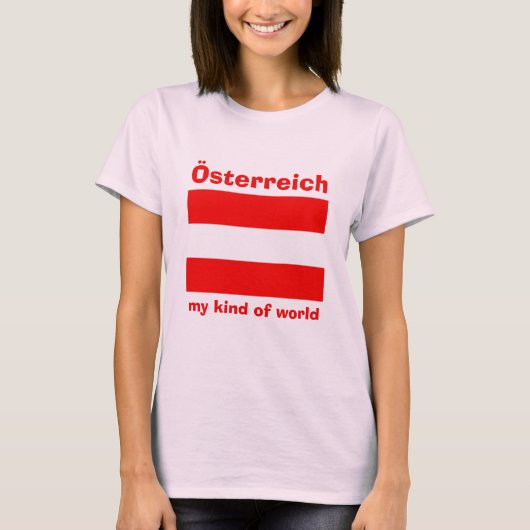 T-Shirt Drapeau + Carte + Texte Autriche (Devant)
