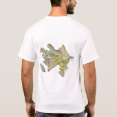 T-Shirt Drapeau + Carte + Texte Azerbaïdjan (Dos)