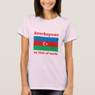T-Shirt Drapeau + Carte + Texte Azerbaïdjan