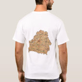 T-Shirt Drapeau + Carte + Texte Biélorussie (Dos)