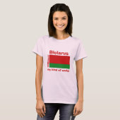 T-Shirt Drapeau + Carte + Texte Biélorussie (Devant entier)