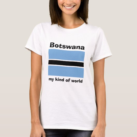 T-Shirt Drapeau + Carte + Texte Botswana (Devant)