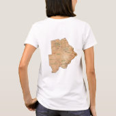 T-Shirt Drapeau + Carte + Texte Botswana (Dos)