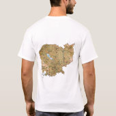 T-Shirt Drapeau + Carte + Texte Cambodge (Dos)