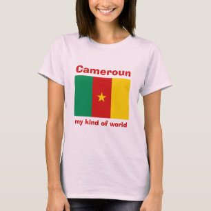 T-Shirt Drapeau + Carte + Texte Cameroun