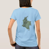 T-Shirt Drapeau + Carte + Texte Colombie (Dos)