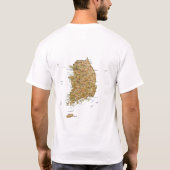 T-Shirt Drapeau + Carte + Texte Corée du Sud (Dos)