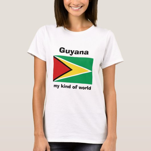 T-Shirt Drapeau + Carte + Texte de la Guyane (Devant)
