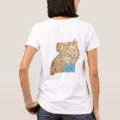 T-Shirt Drapeau + Carte + Texte de l'Ouganda (Dos)
