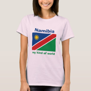 T-Shirt Drapeau + Carte + Texte de Namibie