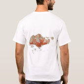 T-Shirt Drapeau + Carte + Texte de Singapour (Dos)