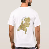 T-Shirt Drapeau + Carte + Texte des Pays-Bas (Dos)