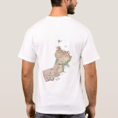 T-Shirt Drapeau + Carte + Texte d'Oman (Dos)