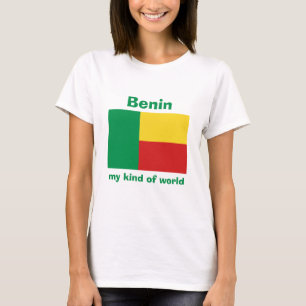 T-Shirt Drapeau + Carte + Texte du Bénin