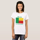 T-Shirt Drapeau + Carte + Texte du Bénin (Devant entier)