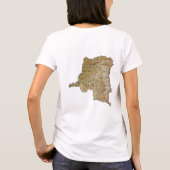 T-Shirt Drapeau + Carte + Texte du Congo-Kinshasa (Dos)