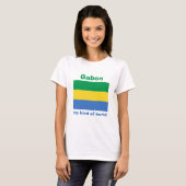 T-Shirt Drapeau + Carte + Texte du Gabon (Devant entier)