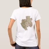 T-Shirt Drapeau + Carte + Texte du Gabon (Dos)