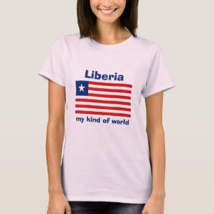T-Shirt Drapeau + Carte + Texte du Liberia