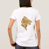 T-Shirt Drapeau + Carte + Texte du Monténégro (Dos)