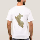 T-Shirt Drapeau + Carte + Texte du Pérou (Dos)