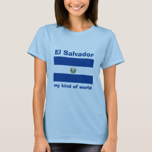 T-Shirt Drapeau + Carte + Texte El Salvador
